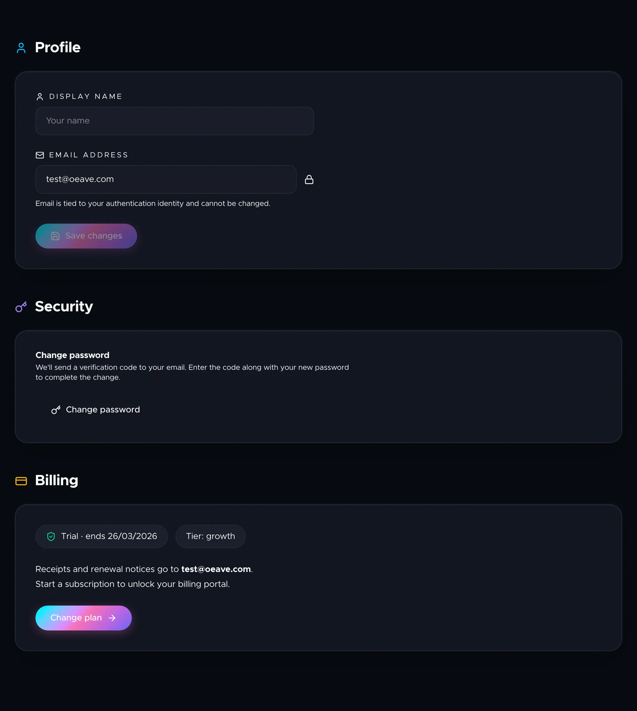 Account Settings