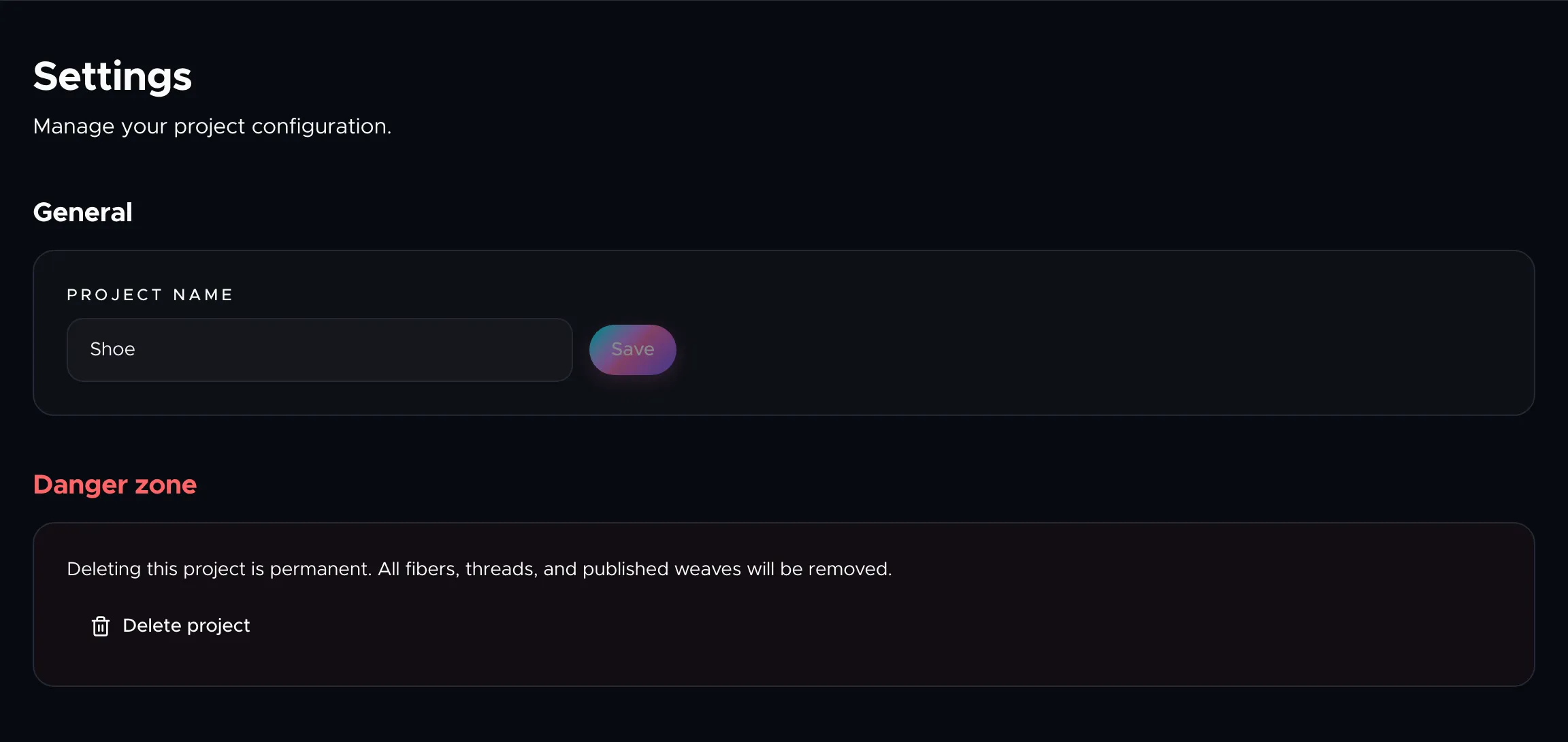 Project Settings